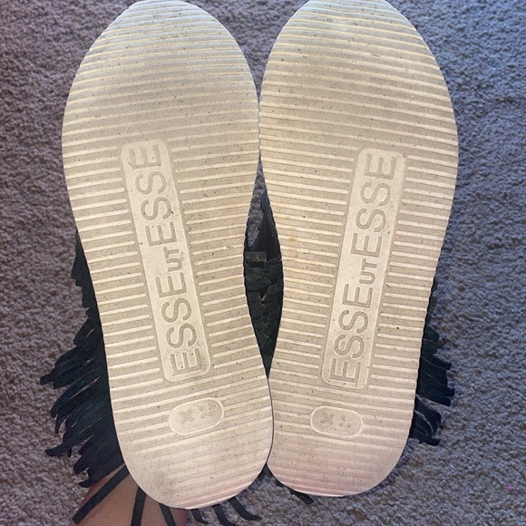 Esseutesse black and white leather sneakers size 38 - Picture 10 of 14